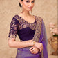 STORI Purple Saree With Designer Blouse