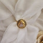 Quartz Raw Stone Textured Disc Finger Ring