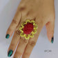 Red Gold Statement Finger Ring Online