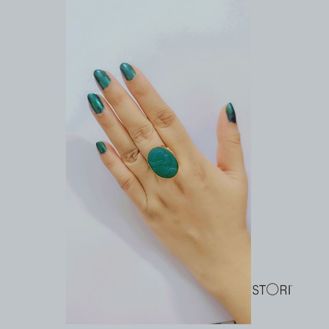Green Stone Finger Ring Online