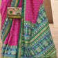 Bright Pink Patola Silk Saree Online in India