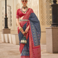 Navy Blue Patola Silk Saree Online in India