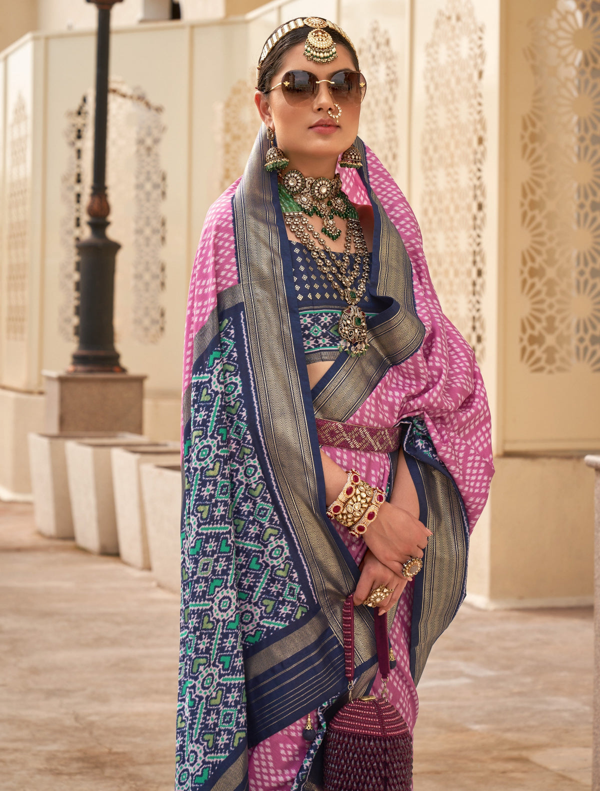 Pink Patola Silk Saree Online in India