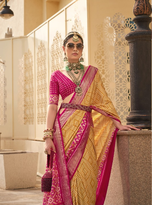 Yellow Patola Silk Saree Online in India