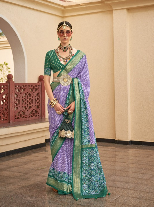 Purple Patola Silk Saree Online in India