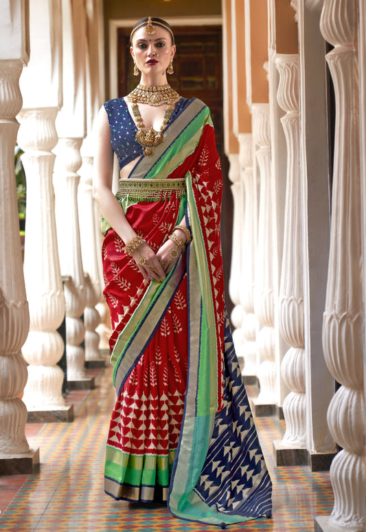 Red Patola Silk Saree Online in India