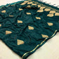 Pine Green Zari Spades Satin Silk Saree