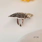 Rhombus Silver Lookalike Adjustable Finger Ring
