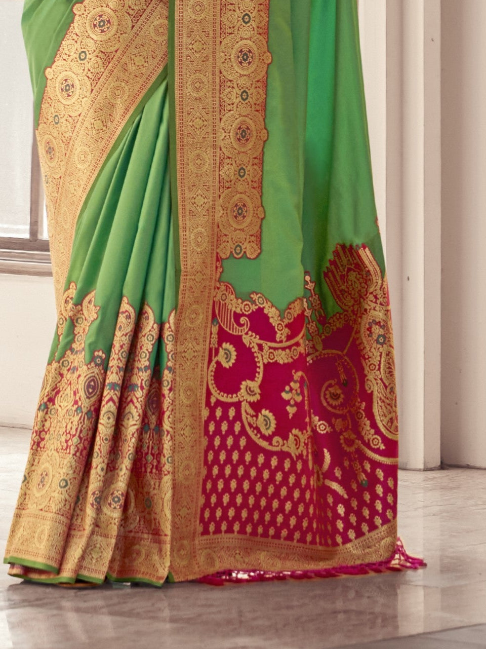 Marmalade Green Soft Silk Saree