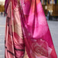 Abstract Rose Printed Satin Crepe Silk Saree