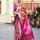 Abstract Rose Printed Satin Crepe Silk Saree