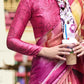 Abstract Rose Printed Satin Crepe Silk Saree