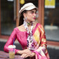 Abstract Rose Printed Satin Crepe Silk Saree