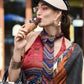 Multicolor Printed Satin Crepe Silk Saree