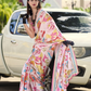 Pale Pink Abstract Printed Satin Crepe Silk Saree