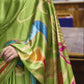 Italian Green Satin Crepe Silk Saree