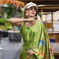 Italian Green Satin Crepe Silk Saree