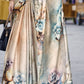 Fawn Brown Satin Crepe Silk Saree