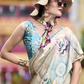 Fawn Brown Satin Crepe Silk Saree