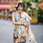 Fawn Brown Satin Crepe Silk Saree