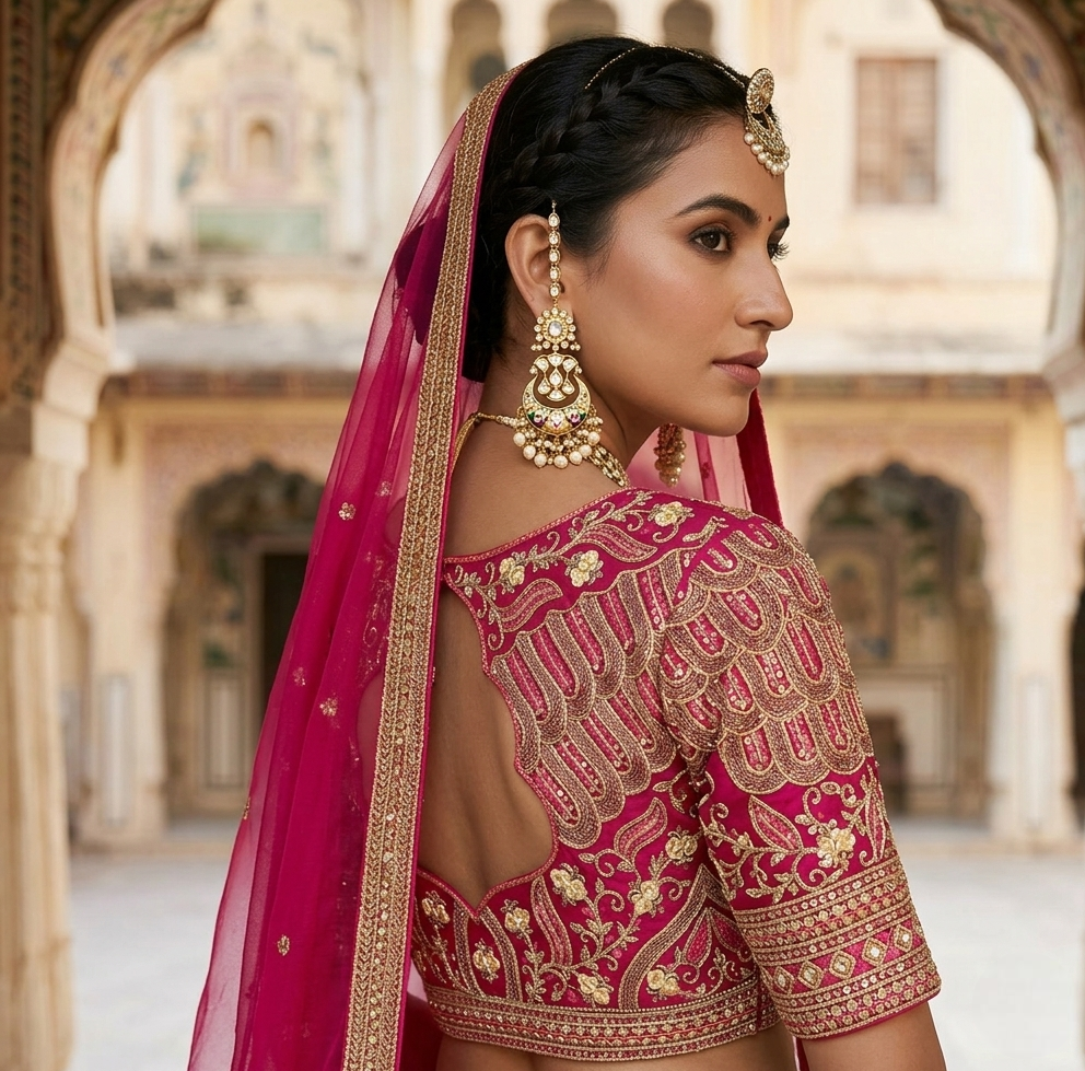Rajwadi Heavy Embroidered Bridal Blouse