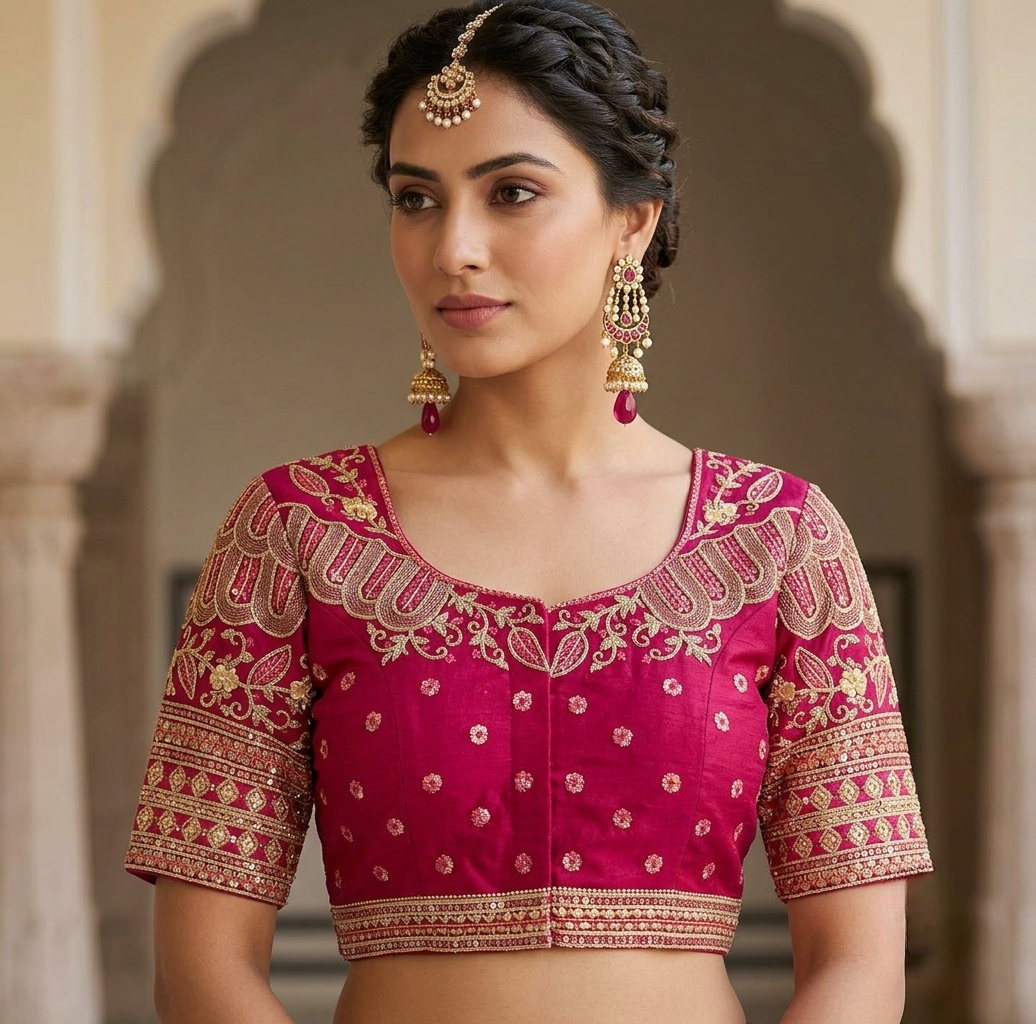 Rajwadi Heavy Embroidered Bridal Blouse