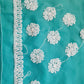Rama Green Sanah Handcrafted Lucknowi Chikankari Saree