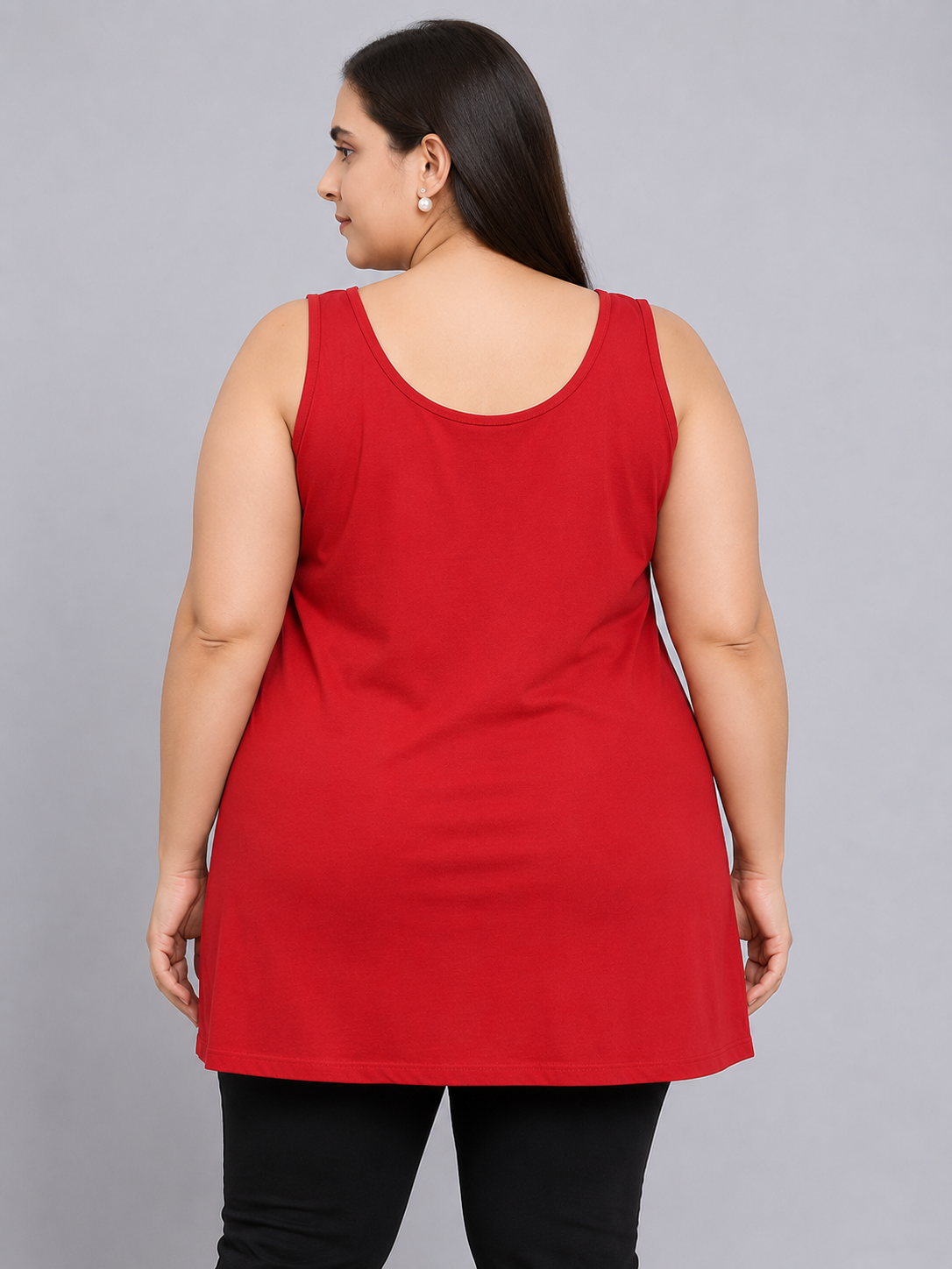 Red Cotton Short Inner Slip Plus Size1