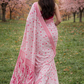 Red & White  Floral and Geometric Motifs Print  Cotton Silk Saree