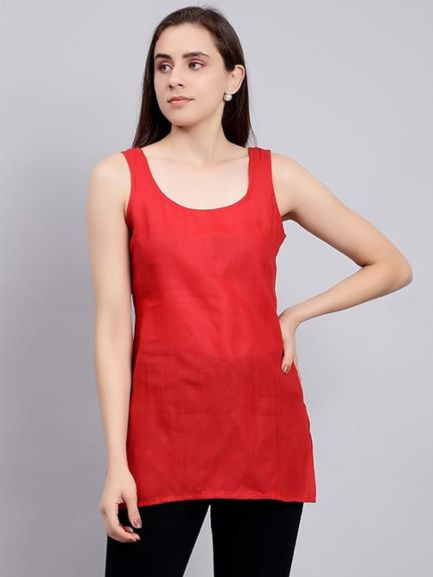 Red Cotton Short Inner Slip Plus Size