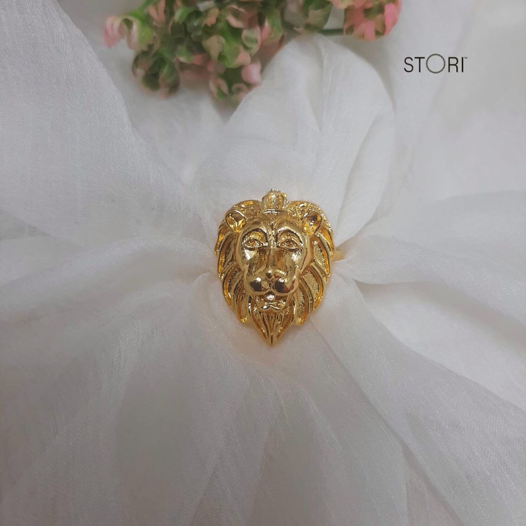 Singham Lion Golden Polish Finger Ring
