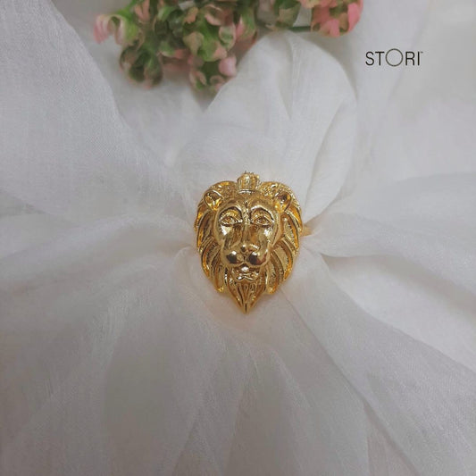 Singham Lion Golden Polish Finger Ring