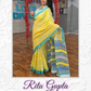 Appu Printed Bright Yellow Handloom Cotton Mulmul Saree