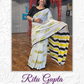 My Yellow Car Printed Handloom Cotton Mulmul Saree