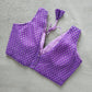 Lavendar Foil Printed Ruffled Georgette Blouse With Sleeves Option
