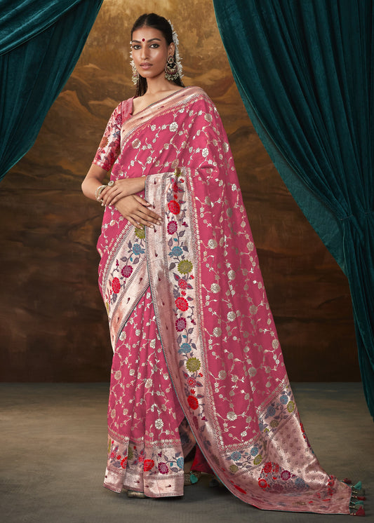 Shop Pink Paithani Saree Online at STORI.