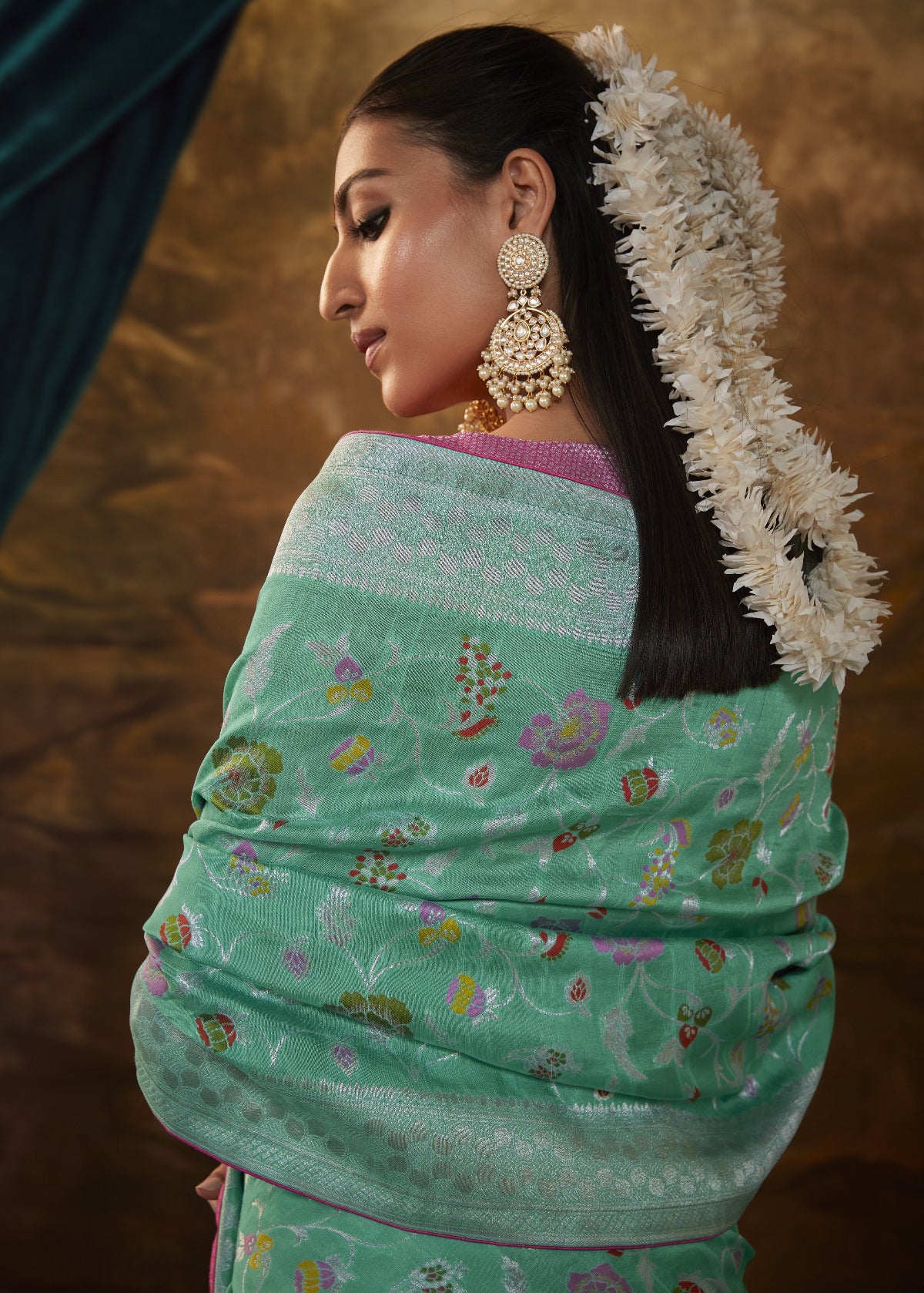 Shop Sea Green Paithani Saree Online at STORI.