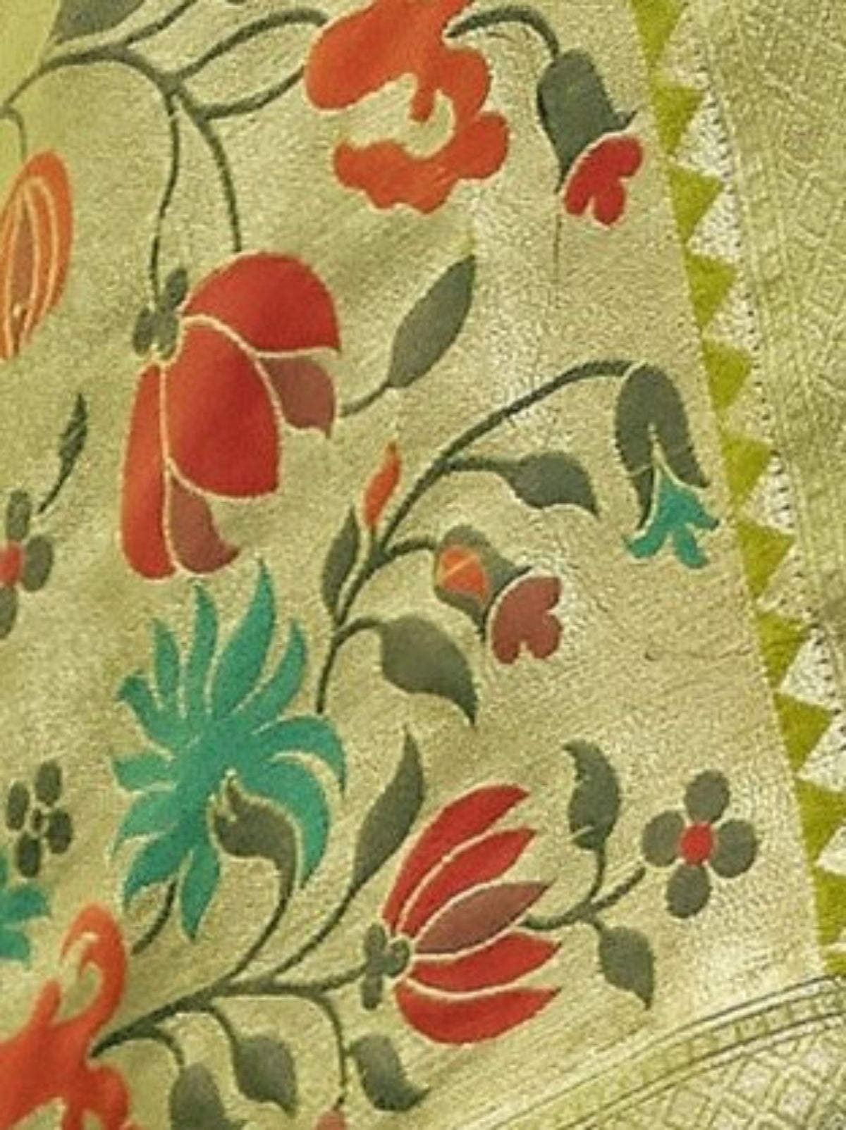 Shop Parrot Green Paithani Saree Online at STORI.