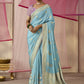 Sky Blue Banarasi Silk Saree online in India