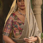  Beige Silk Saree with Designer Blouse Online in India