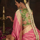 Pink Silk Saree With Designer Blouse Online in India