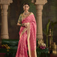 Pink Silk Saree With Designer Blouse Online in India
