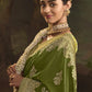 Mehendi Green Silk Saree With Designer Blouse Online in India