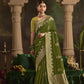 Mehendi Green Silk Saree With Designer Blouse Online in India