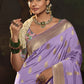 Purple Silk Saree With Designer Blouse Online in India