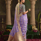 Purple Silk Saree With Designer Blouse Online in India