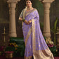 Purple Silk Saree With Designer Blouse Online in India