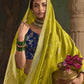 Olive Green Silk Saree With Designer Blouse Online in India