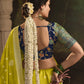 Olive Green Silk Saree With Designer Blouse Online in India