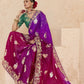 Ombre Purple Banarasi Silk Saree Online in India